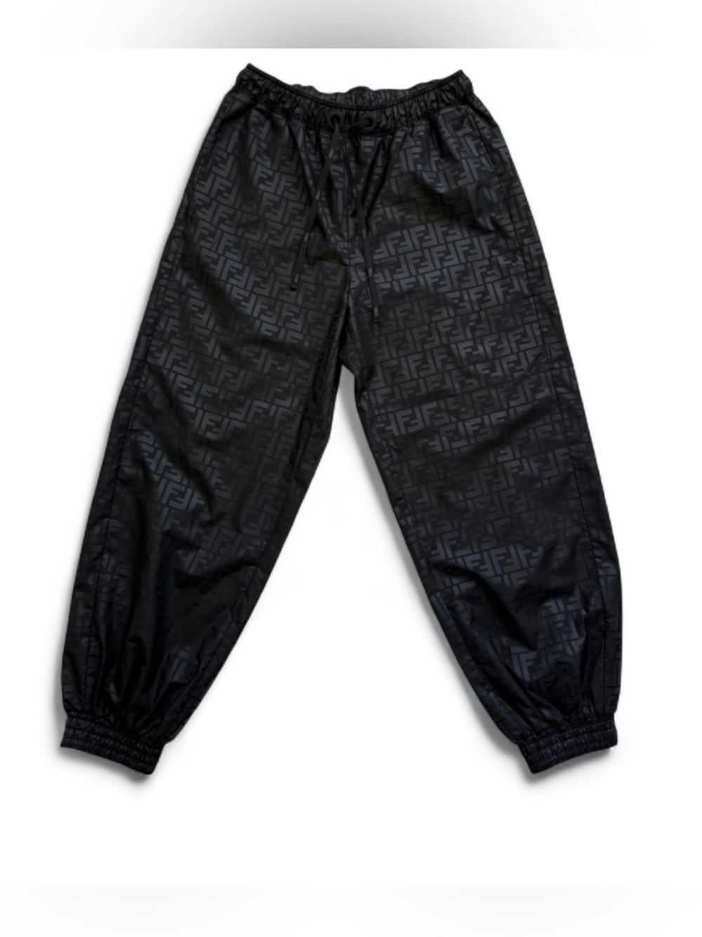 Fendi FF Monogram Black Nylon Track Pants